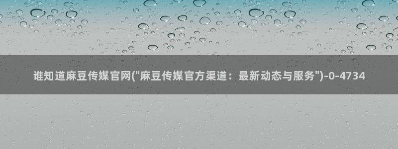 麻豆视传媒官网星辰